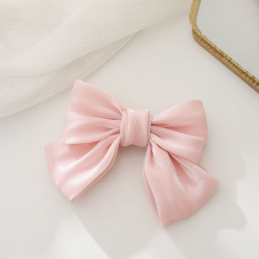 Korean Fashion Hair Bow For Women Black Ribbon Bow tie Hairpin Elegant Ladies Hairgrips Headwear Hair Accessories Hair Clips