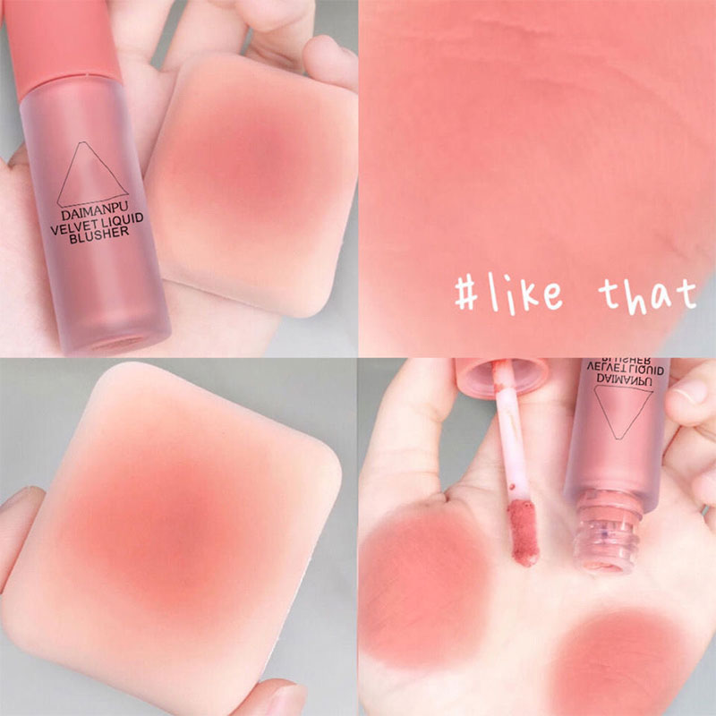 Cute Velvet Liquid Blush Matte Natural Cream Blusher Lasting Cheek Tint Orange Peach Blush Korean Makeup Maquillaje Wholesale