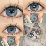 2Pcs Korean Colored Contacts Lenses with Myopia Soft Naturally Colored Cosmetics Blue Beautiful Pupil New