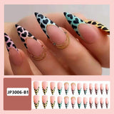 Long Stiletto False Nails Gradient light Green Wearable French Fake Nails Press On Nails Striped Diamond Design Manicure Tips