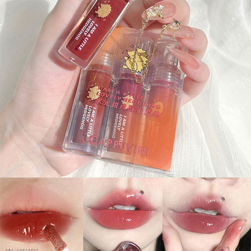 Pink Clear Mirror Water Lip Gloss Lip Glaze Transparent Waterproof Glossy Liquid Lipstick Red Lip Tint Makeup Korean Wholesale