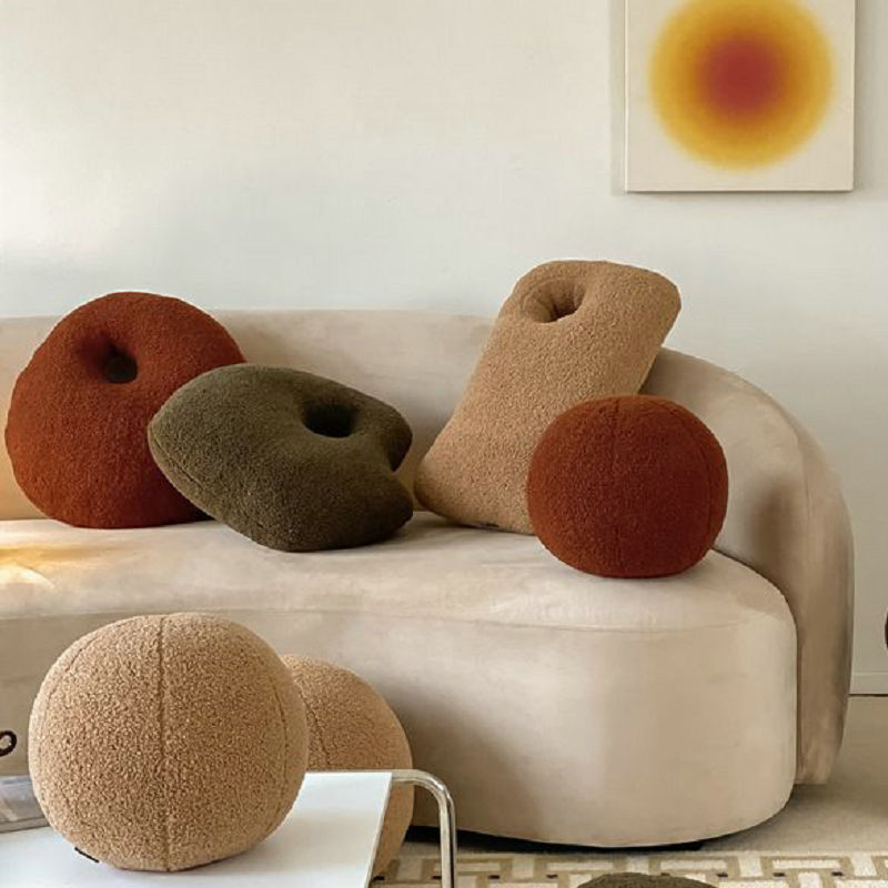 Unique Knot Ball Abstract Shape Pillow Sofa Cushion Stuffed Living Room Cushion Office Design Throw Pillow Round  Nordic Style