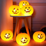 5Pcs Led Light up Balloon Latex Pumpkin Balloons Halloween Party Decorations for Home Halloween Pumpkin Decor Outdoor indoor