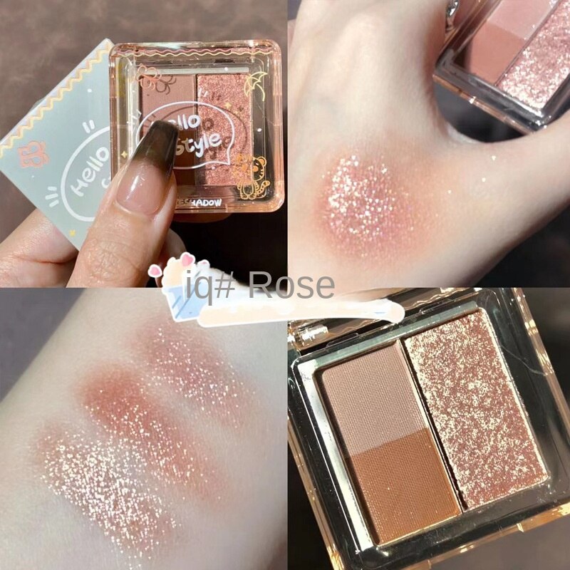 Glitter Eyeshadow 3/4Color Pearlescent Matte Eye Shadow Fine Flash Polarization Long lasting Easy on Makeup Korean Cute Makeup