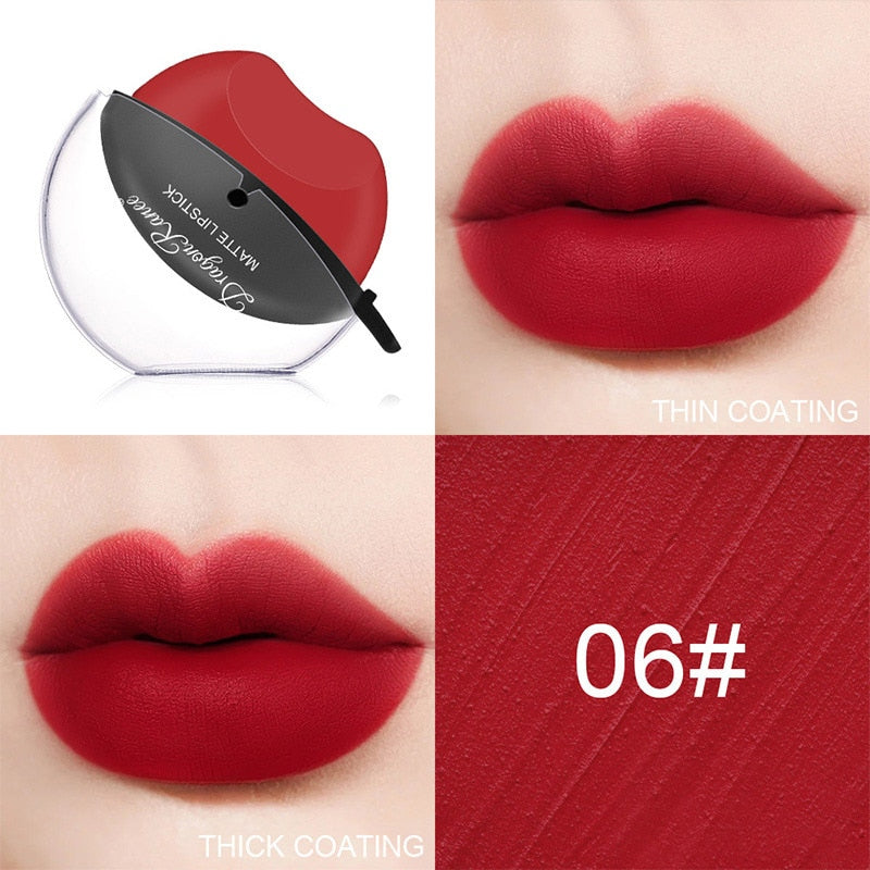 Matte Velvet Lip-shaped Lipstick Temperature Change Lazy Lip Sticks Waterproof Nonstick Cup Lipgloss For Makeup Wholesale