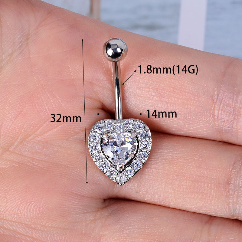 1pc Stainless Steel Navel Piercing for Women Sexy Summer Beach Pendant Belly Button Nails Rings Studs Zircon Body Jewelry