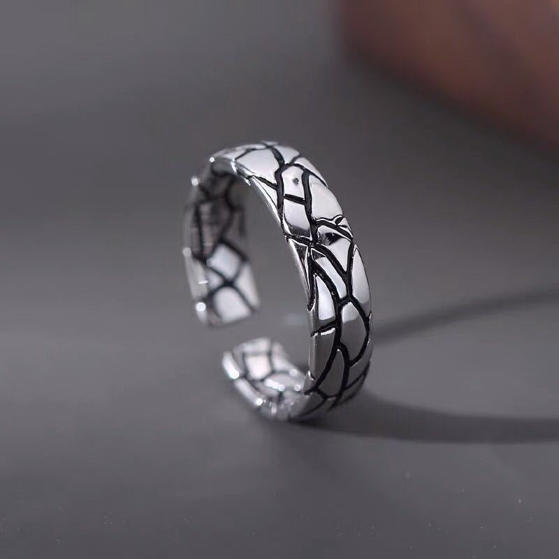 INS Fashion Silver Color Minimalist Irregular Twined Finger Rings Creative Geometric Punk Opening Rings for Women Girls Jewelry