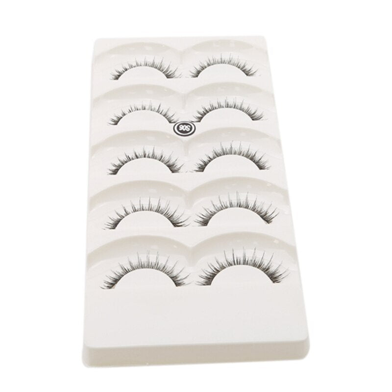 1 pair/5 pair pack Sexy 3D Artistic Curl Natural Butterfly Fake Eyelashe Reusable Women Volume Lashes Extension MakeUp Tool