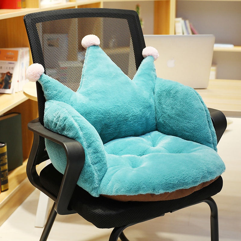 Crown Plush Office Chair Cushion soft Comfortable Non-slip chair cushion Lumbar Support Seat Cushion chair pillow gift present
