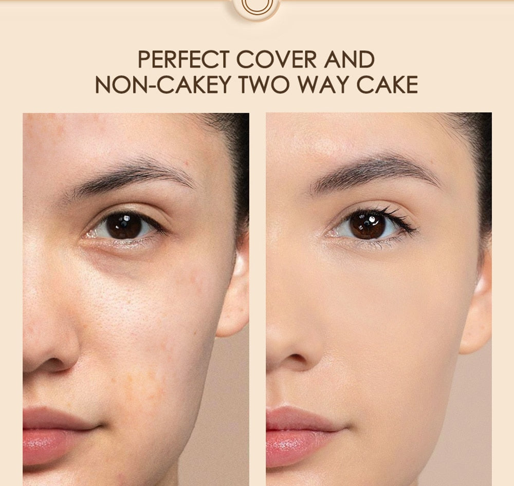 Oklulu Powder Foundation Oil Control Matte Whitening Longlasting Waterproof High Coverage Pressed Powder Face Makeup Cosmetic