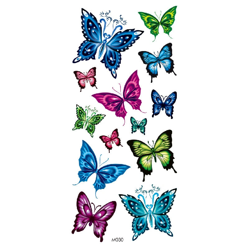 Butterfly Fake Tattoo Flash Transfer Tattoo Arm Leg Women Decal Waterproof Temporary Tattoo Sticker 1pcs