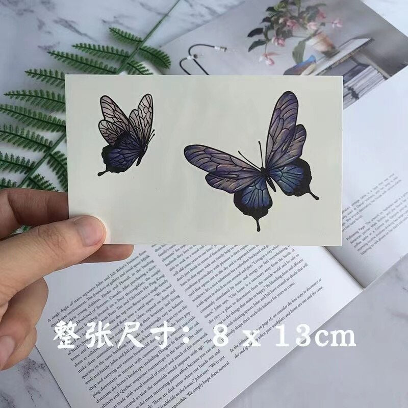 Waterproof Temporary Tattoo Sticker Red Butterfly Pattern Arm Wrist Chest Fake Tattoo Sticker Female Girl Flash Tattoo