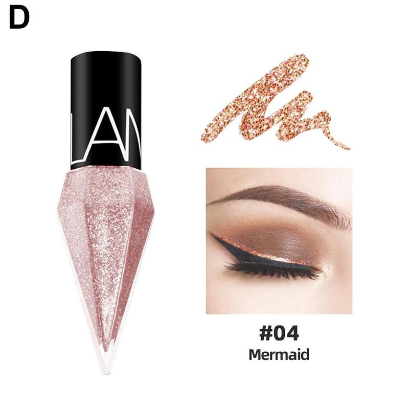 Eye Shadow Pearlescent Diamond Eye Shadow Liquid 5-color Sequins MakeUp Smooth Mini Fine Brush Eyeliner Shine And Head