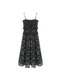 Vintage Floral Black Party Dress