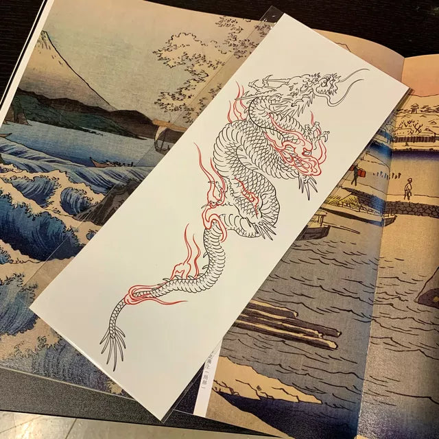 Red Dragon Temporary Tattoo Sticker Men Women Arm Body Art Waterproof Fake Tattoo Applique Tattoo Big Size