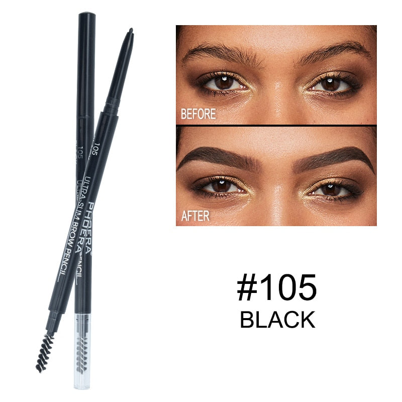 PHOERA 5 Color Natural Long Lasting Not Blooming Double Ended Eyebrow Pencil Waterproof Sweatproof No Fading Eyebrow Pen Makeup