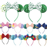 Kids Headband Girl Bridesmaid Clover Headwear Baby Mouse Ear Hair Accessories Children Christmas Jasmine Rapunzel Elsa Hair Band