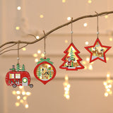 Creative Led Light Christmas Tree Hanging Pendant Star Car Heart Wooden Ornament Home Xmas Decoration New Year Navidad Kids Gift
