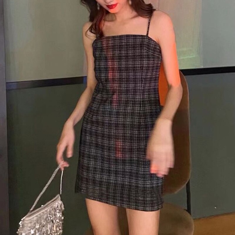 Plaid Slip Summer Dress