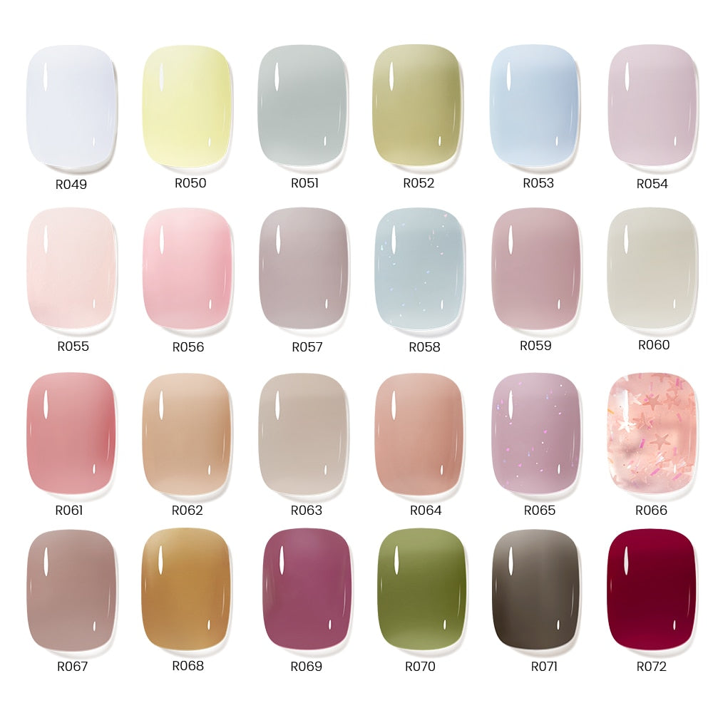 OKLULU  Jelly Gel 10ml Semi-transparent Nude Gel Nail Polish Top Coat Nail Art Semi Permanent Soak Off UV LED Varnish for Nail