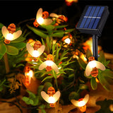 Oklulu  2022 Outdoor Garden Light Solar Powered String Lights Waterproof 20 Cute Honeybee Garland LED Light for Outdoor Party Decoration