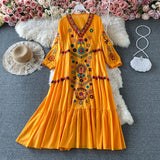 Bohemian Embroidery Mini Dress