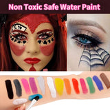 15 Colors Face Body Painting Non Toxic Safe Water Paint Oil with Brush Christmas Halloween Makeup Party Tools
