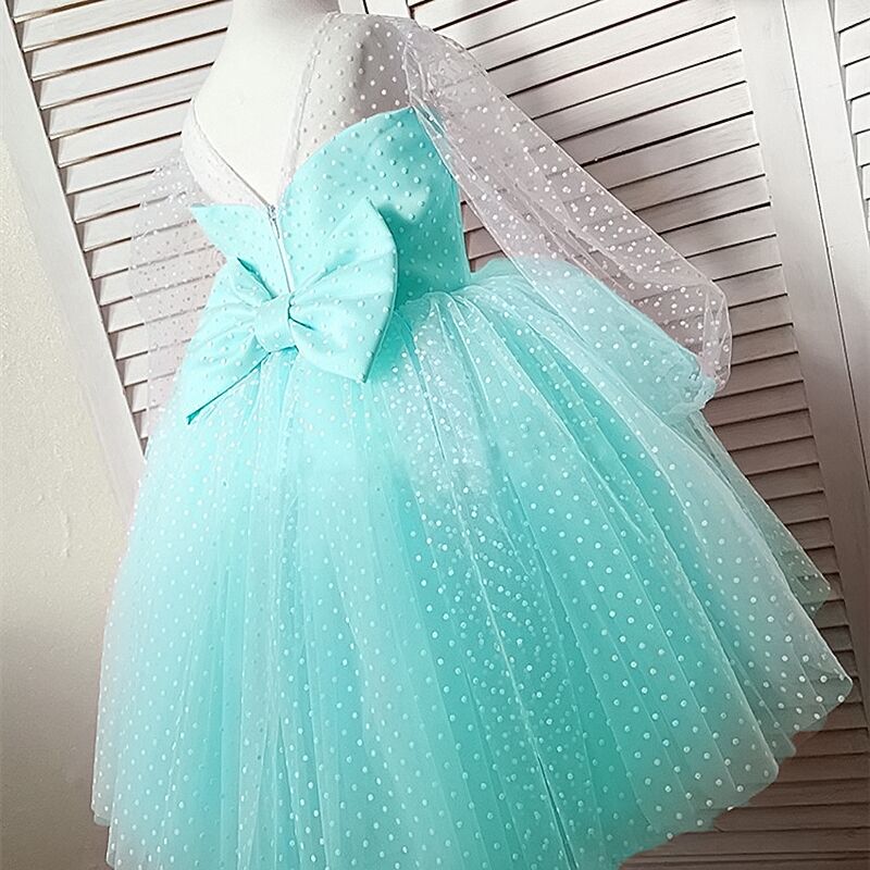 Summer Girl Dress Birthday Party Princess Dress Children  Polka Dots Gown Flower Girl Wedding Tutu Fluffy Dresses Vestidos