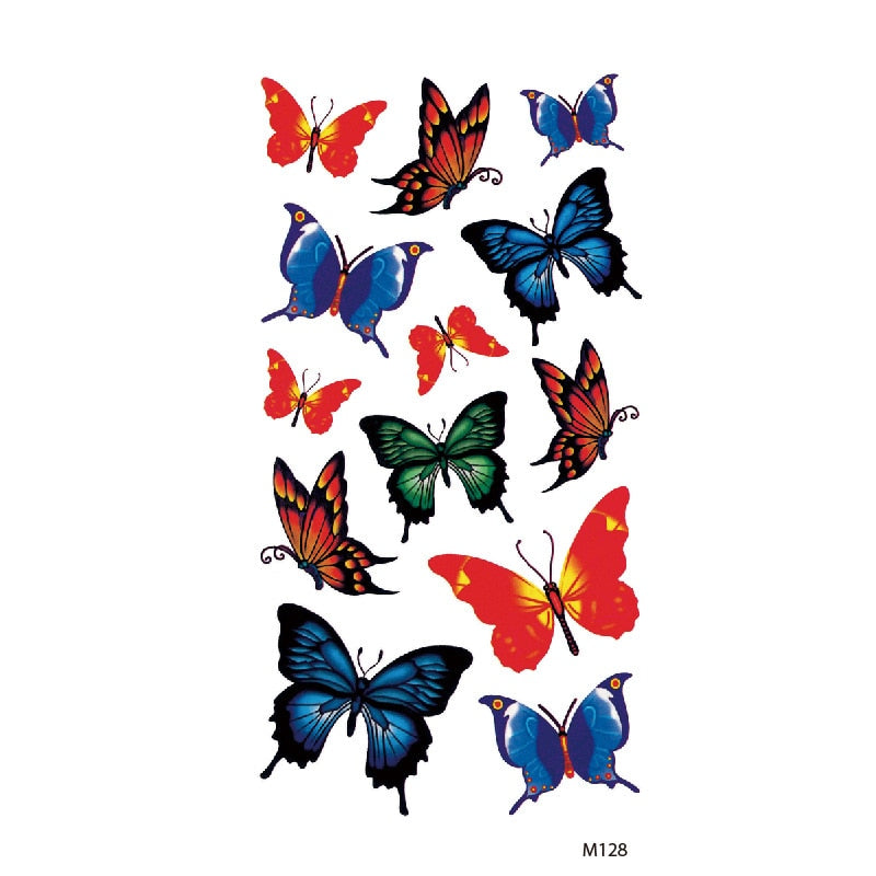 Butterfly Fake Tattoo Flash Transfer Tattoo Arm Leg Women Decal Waterproof Temporary Tattoo Sticker 1pcs