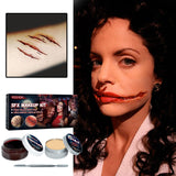SFX Makeup Kit Scars Wax Halloween Special Effects Stage Fake Wound Skin Wax with Spatula Stipple Sponge Fake Wood Drop shipping