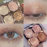 Four-colors Pearly Eyeshadow Palette Bright Matte Shimmer Crystal Chandeliers Glitter Eyeshadow Long Lasting Pigment Cosmetics