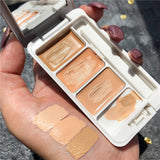 Novo  Face Contour Concealer 3Colors Palette Makeup Cover Concealer Foundation Brightener Makeup Full Cover