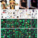 Luminous Pumpkin Ghost Halloween Stickers for Kids Glow in the Dark Waterproof Children's Temporary Tattoo Face Festival Sticker