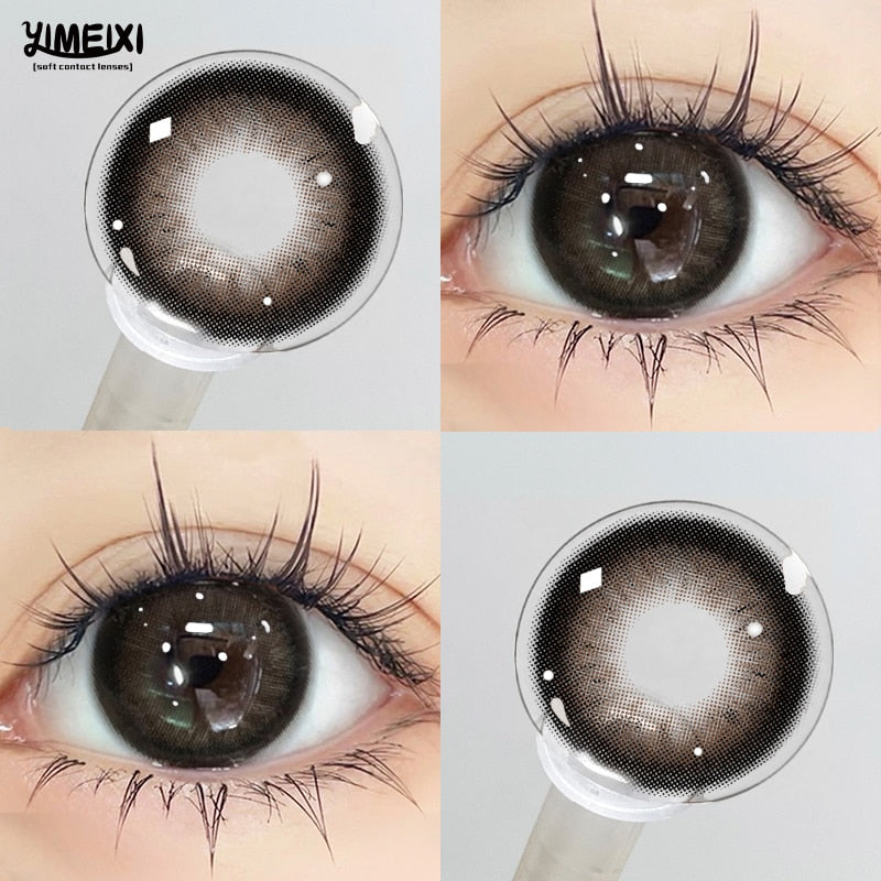 2pcs Brown Colored Beautiful Pupil Contact Lenses Cosmetic for Eyes With Diopter Natural Prescription Large Diameter New