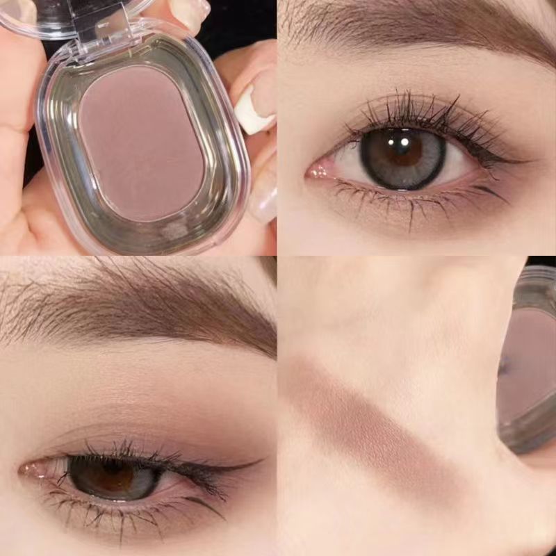 Monochrome Eyeshadow Smoke Powder Tea Brown Rose Eye Shadow Gray  Waterproof Sweat-Proof Matte Glittering Makeup Contour