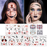 Waterproof Facial Makeup Sticker Special Face tattoo Day Of The Dead Skull Face Dress Up Halloween Temporary Tattoo Stickers