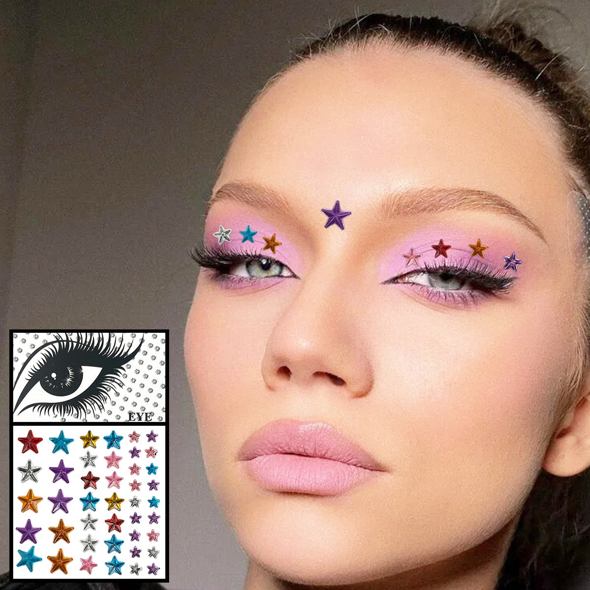 oklulu  Face Gems Temporary Tattoos Eyes Body Rhinestones Crystals Jewelry Makeup Sticker Glitter Bindi Dots Tears Jewels Halloween Rave