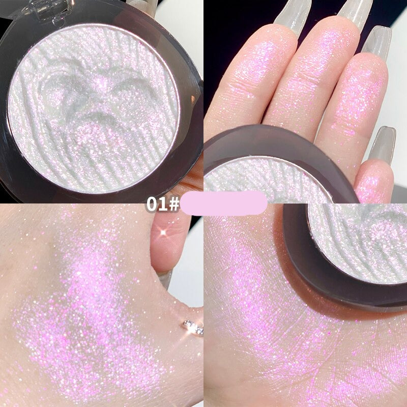 Bright Moonlight Monochrome Highlighter Powder Palette Long Lasting Shimmer Facial Highlight Contour Soft Shiny Diamond Makeup