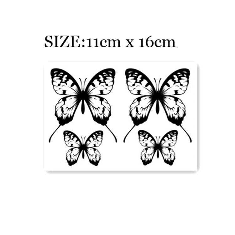 Waterproof Temporary Tattoo Sticker Black And White Butterfly Tattoo Flash Tattoo Shoulder Clavicle Female