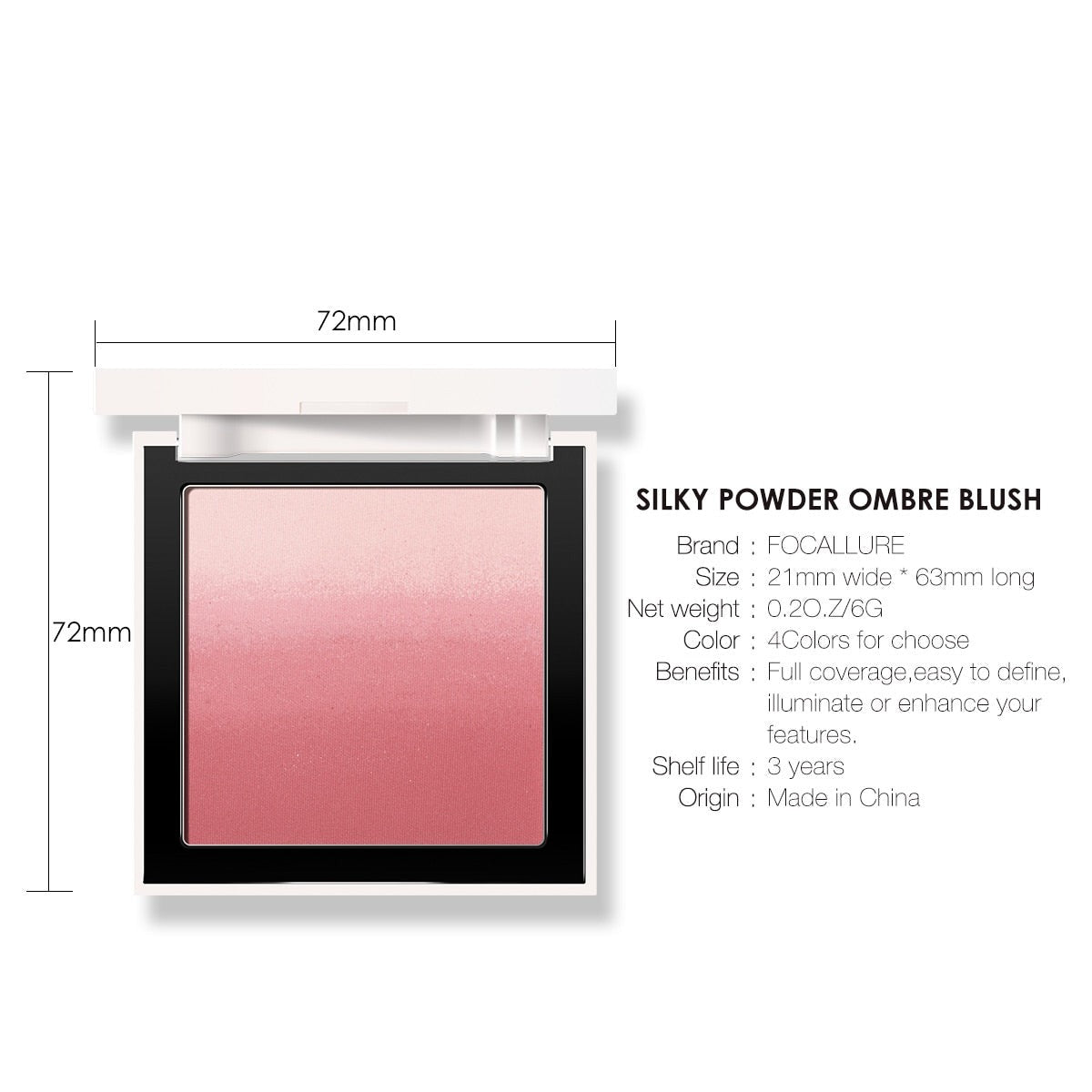 Oklulu Blush Palette Waterproof Lasting Glitter Face Rouge Powder Natural Peach Blusher Women Cosmetics Rouge Powder