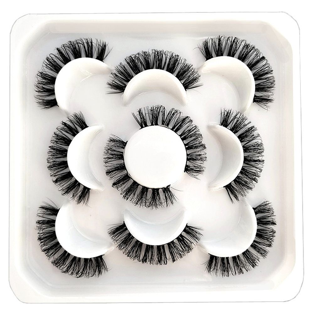 5Pairs 3D Mink False Eyelashes D Curl Fluffy Short Lashes Eyelash Extension Mix Style Handmade Cruelty-free