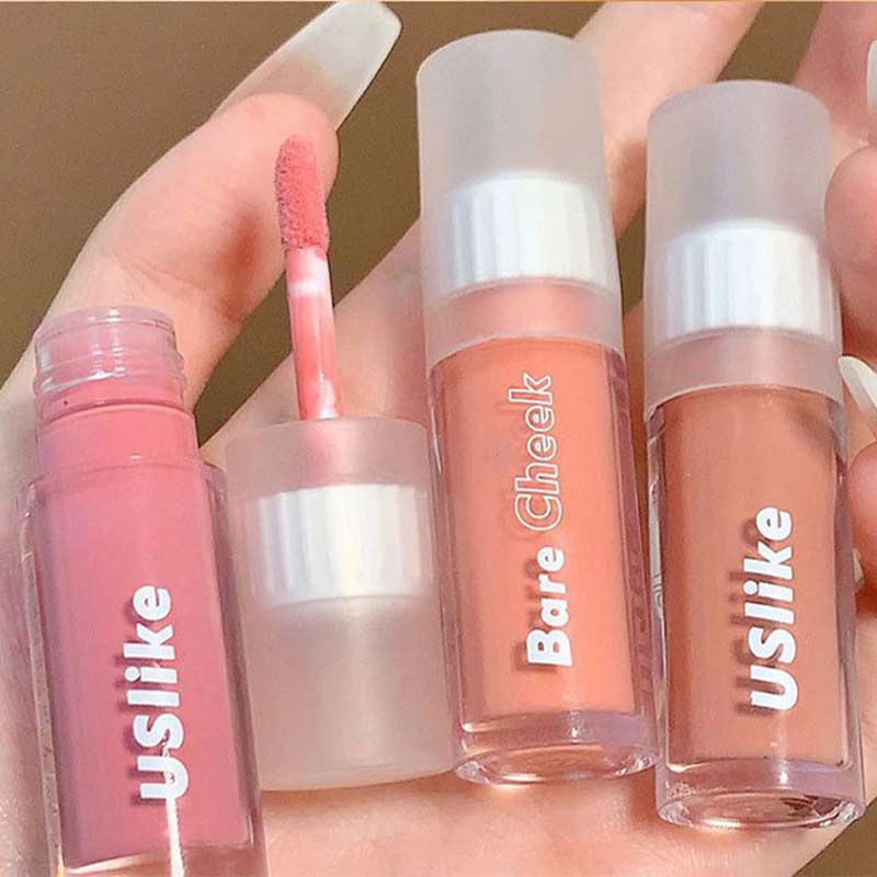 Matte Milk Tea Warm Color Blush Eyeshadow Waterproof Long-lasting Make-Up Liquid Eye Face Pink Blusher Cream Cosmetics Tools