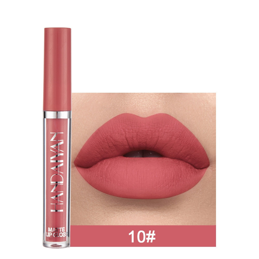 Waterproof Long Lasting Non-stick Cup Lip Gloss Makeup Red Lip Tint Lazy Lipstick Velvet Matte Sexy Red Lip-shaped Moisturizing