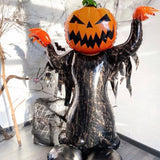 Huge Standing Halloween Pumpkin Ghost Balloons Witch Bat Spider Foil Ballon Inflatable Kids Toys Globos Halloween Party Supplies