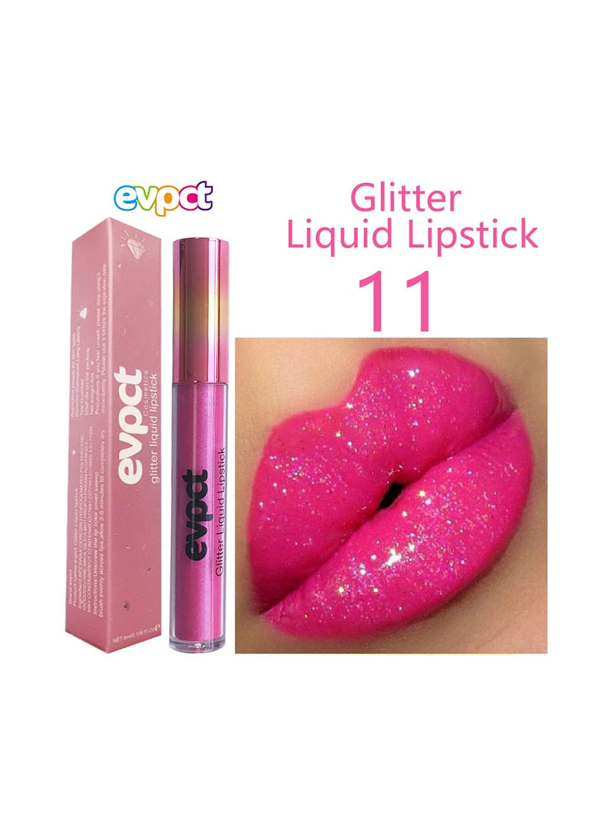 15 Colors Sexy Shimmer Diamond Glitter Lip Gloss Matte Liquid Lipstick Long Lasting Waterproof  Pearl Velvet Lipgloss Lip Makeup