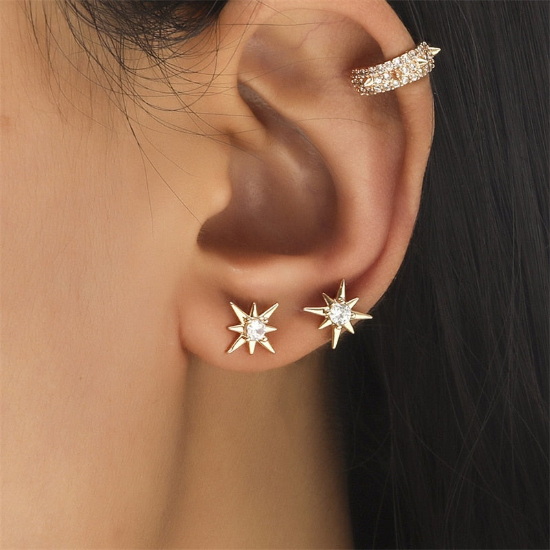 1Pc Bohemian NO Piercing Crystal Rhinestone Ear Cuff Wrap Stud Clip Earrings For Women Girl Trendy Butterfly Earrings Jewelry