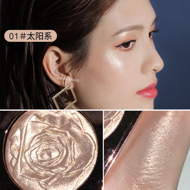 Guicami  Highlighter Facial Bronzer Palette Makeup 3D Face Contour Shimmer Powder Illuminator Highlight Cosmetic Concealer