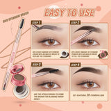 2 In 1 Double Eyebrow Pomade Cream No Fading 3D Tinted Sculpted 3 Colors  Eyebrow Gel  Enhancer Makeup