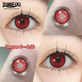 2Pcs Red Eye Lenses Colorcon Korean Lenses Colored Contact Lenses with Degree Myopia Lenses Color Cosmetic