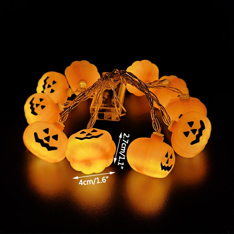 1.5M 10LED Halloween Led Light Pumpkin Bat Ghost String Lamp Hanging Ornament Happy Halloween Party Horror Decoration For Home